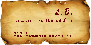 Latosinszky Barnabás névjegykártya