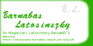 barnabas latosinszky business card